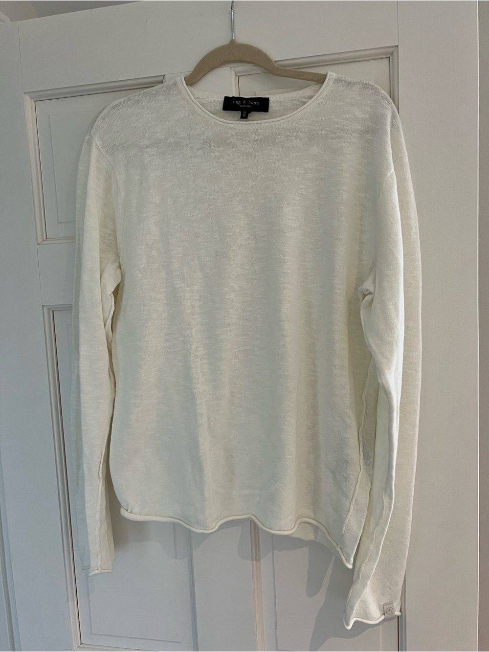 rag & bone Women’s Cream Long-Sleeve Crewneck Sweater